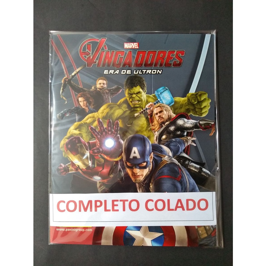 ALBUM DE FIGURINHAS VINGADORES ERA DE ULTRON COMPLETO COLADO Shopee