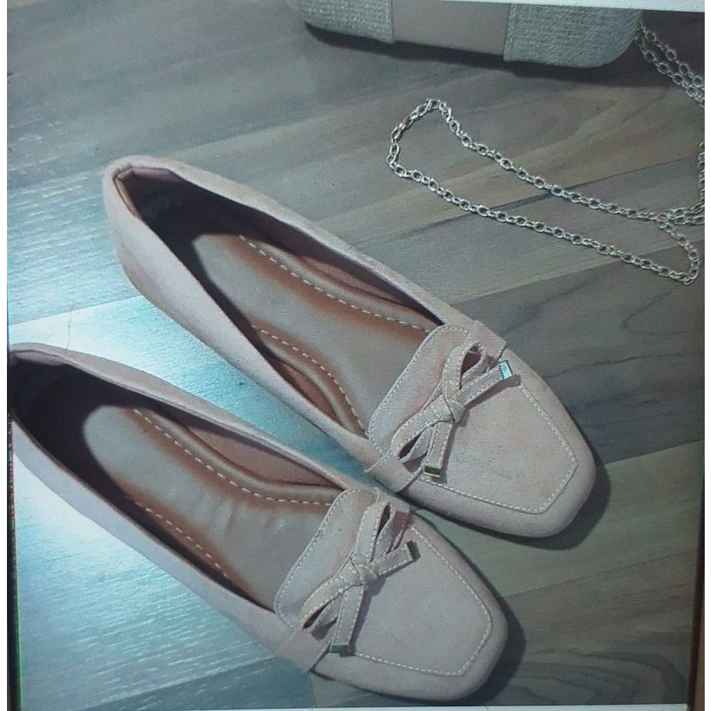 Mocassim Nude laço Fino Tamanho Especial Shopee Brasil