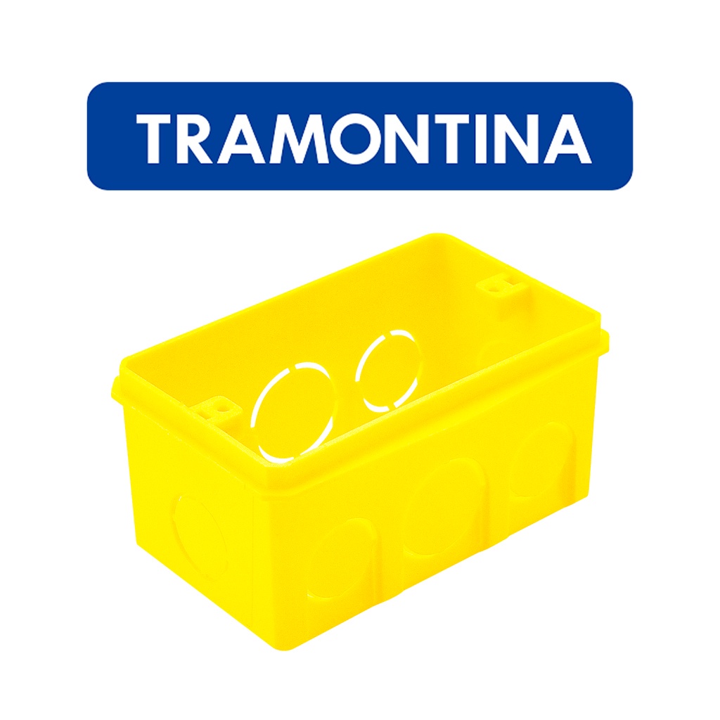 Caixa De Luz Tramontina Embutir 4x2 Plástico Amarela Reforçada Shopee