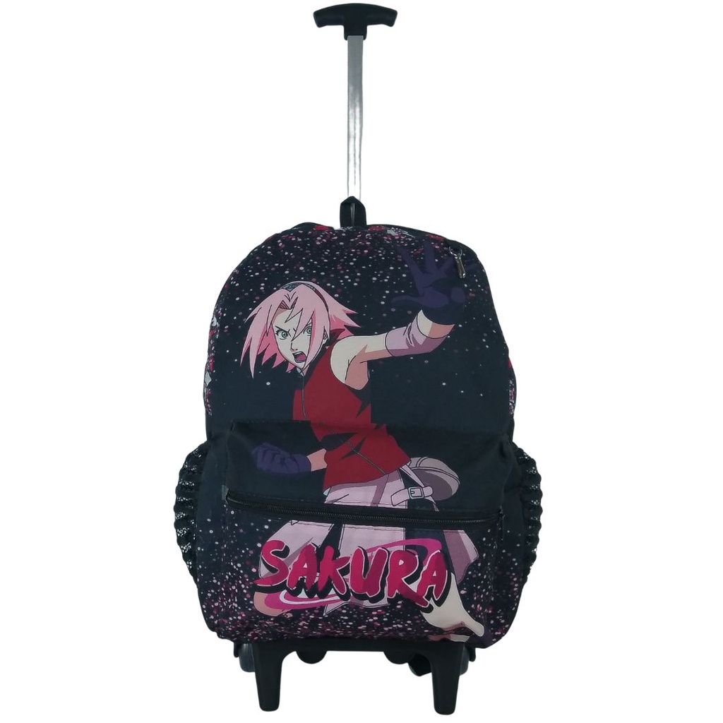 Mochila De Rodinha Infantil Juvenil Sakura Naruto Escolar Volta As