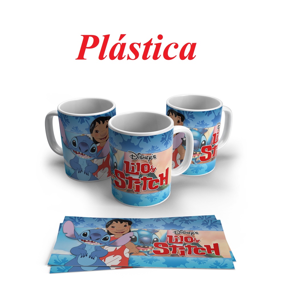 Caneca Pl Stica Personalizada Lilo Stitch Caf Diversos Modelos