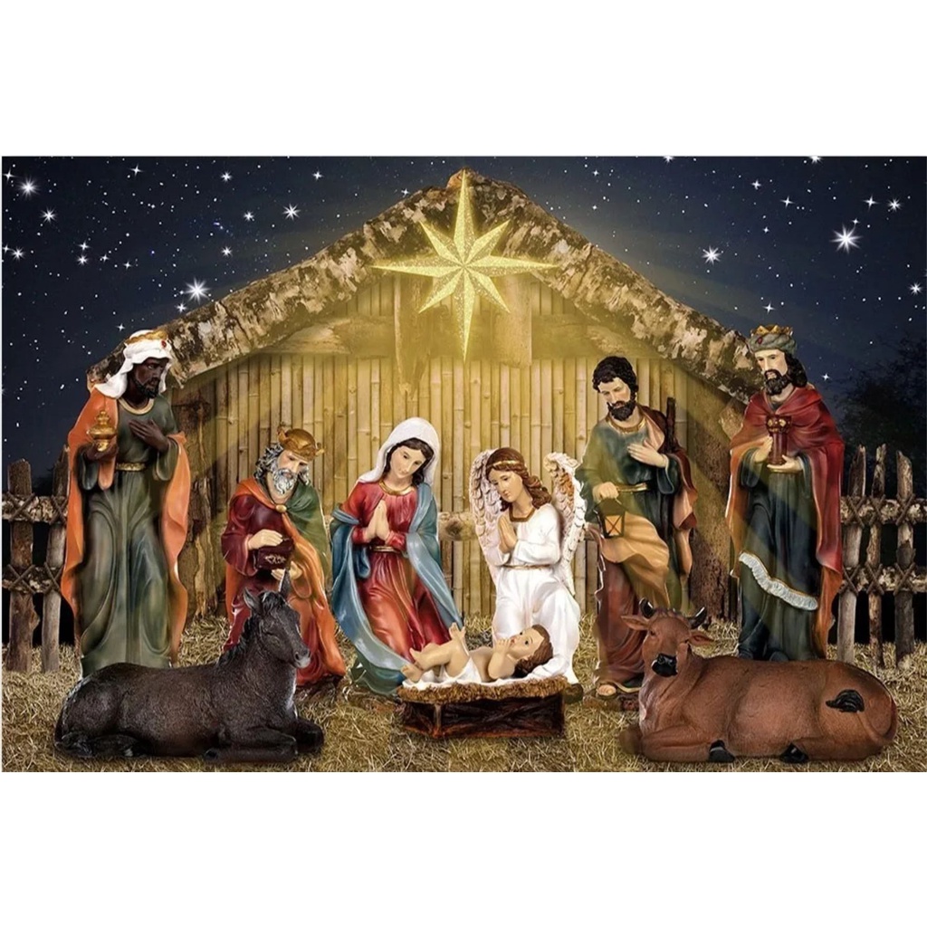 Painel Lona Presépio Sagrado Natal Família Nascimento Jesus Decoração