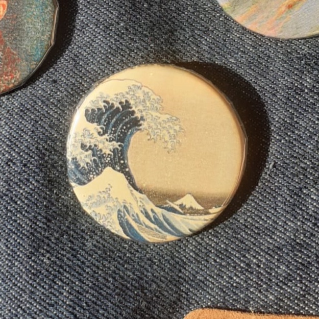 Bottons Broches Da A Grande Onda De Kanagawa Katsushika Hokusai