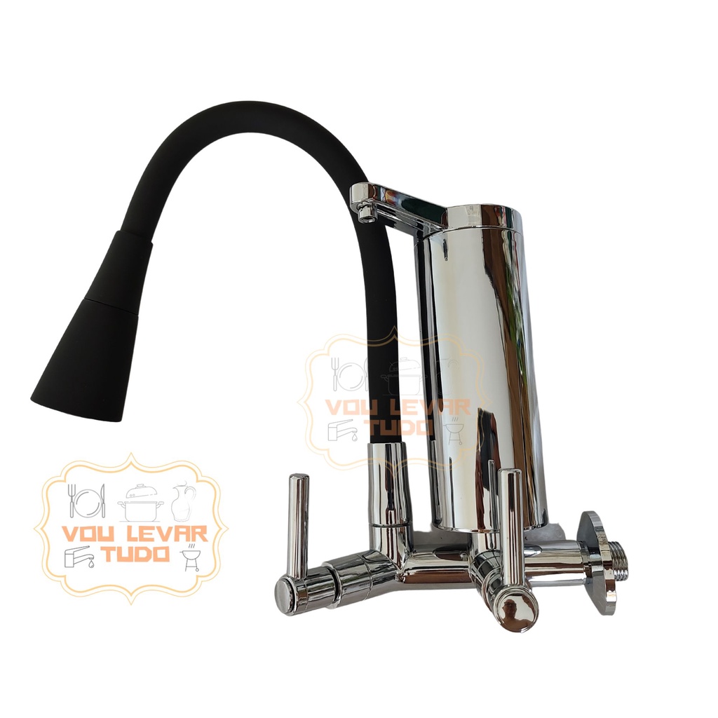 Torneira Cozinha C Filtro Parede Flex Jatos Cone Preto Shopee Brasil