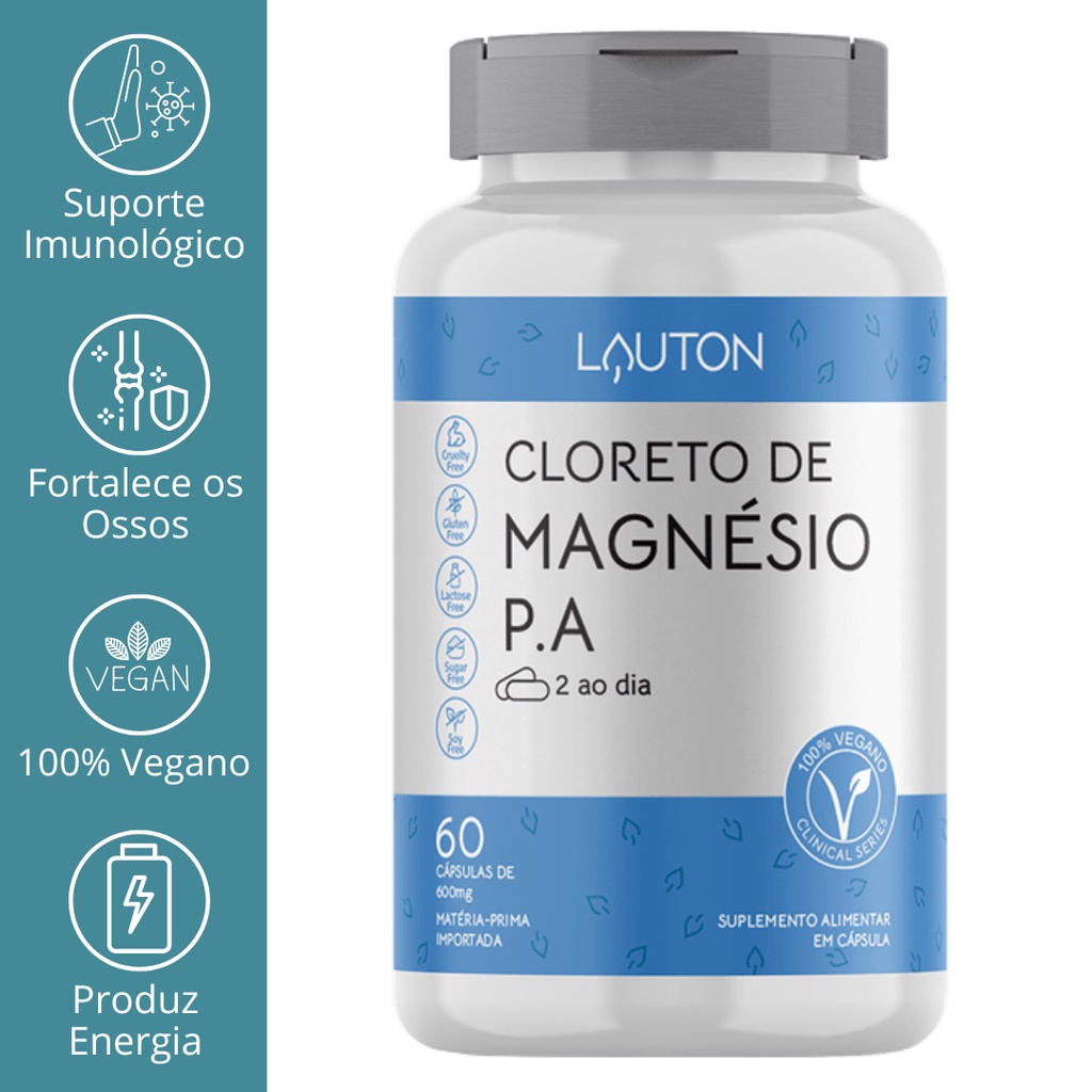 CLORETO DE MAGNESIO 600MG 60CAPS LAUTON Shopee Brasil