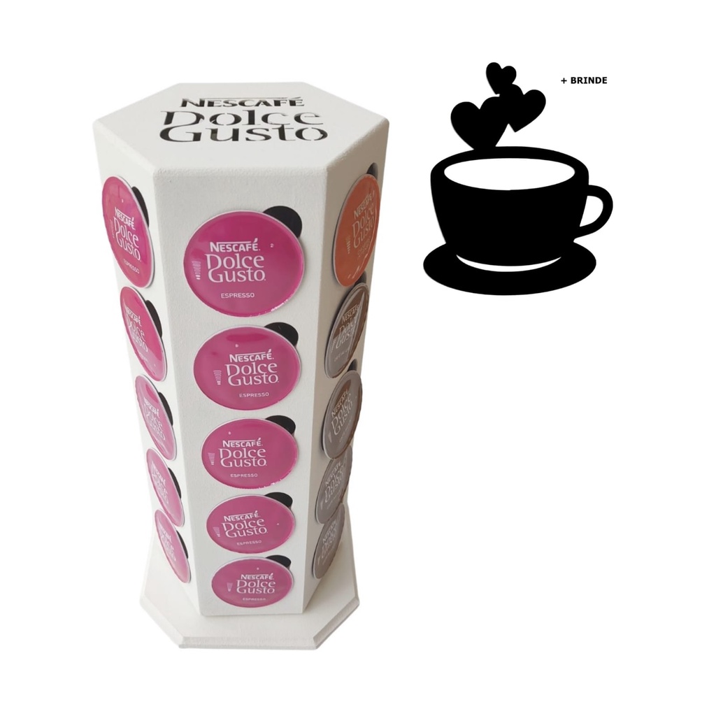 Organizador p 30 Cápsulas Café Dolce Gusto Giratório Branco Shopee Brasil