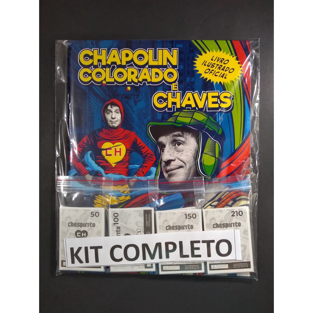 ALBUM DE FIGURINHAS CHAPOLIN COLORADO E CHAVES COMPLETO PARA COLAR