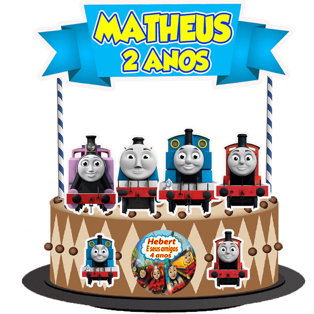 Kit 16 Tubetes E Topo De Bolo Thomas E Seus Amigos Shopee Brasil