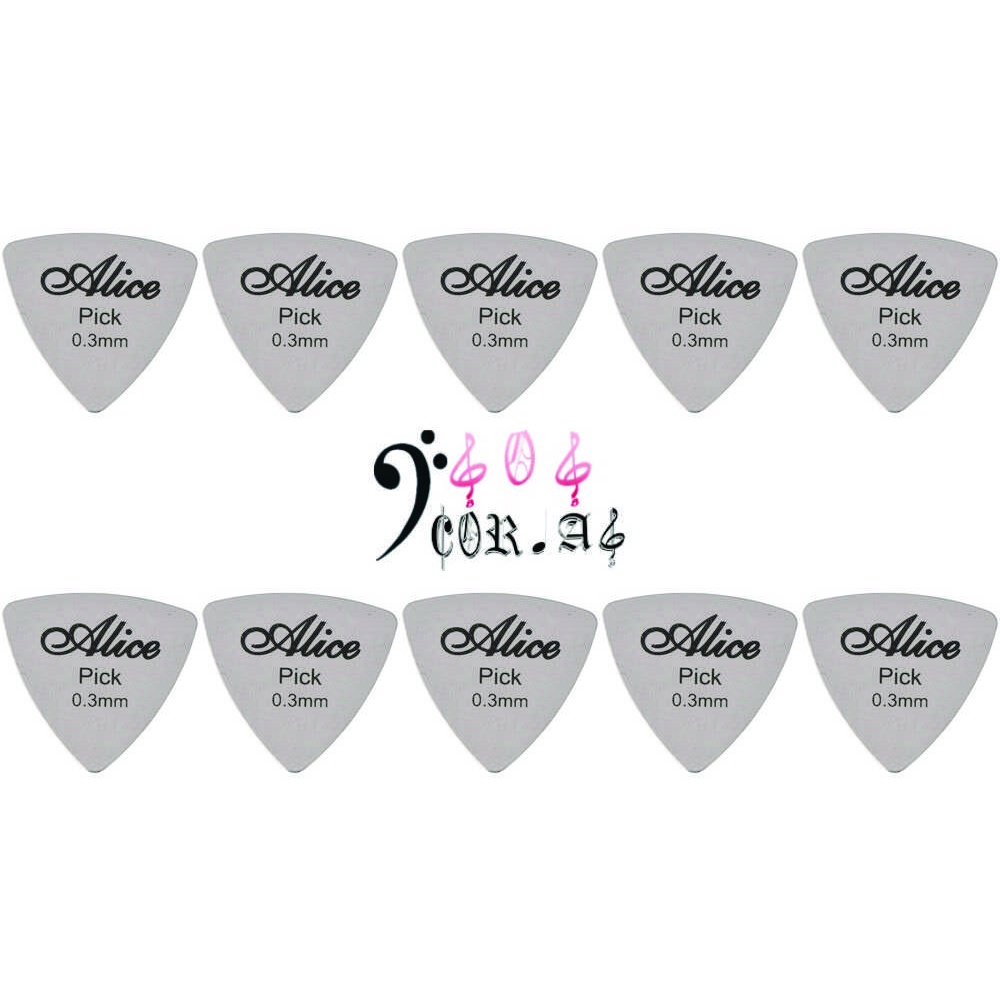 10 Palhetas De Aço Inox Triangular Alice uso Baixo Guitarra Cavaquinho