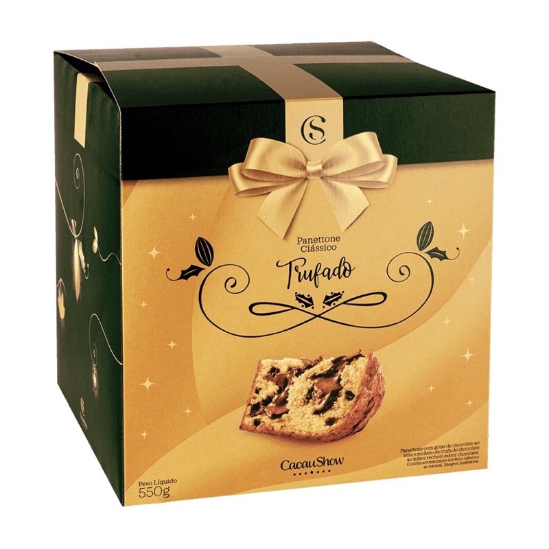 Panettone Cacau Show Trufado Tradicional 550g Muito Recheio