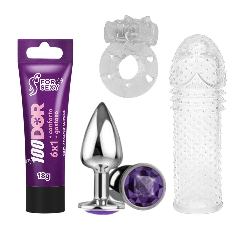 Plug Anal Pequeno Anel Peniano Vibrador Capa Peniana