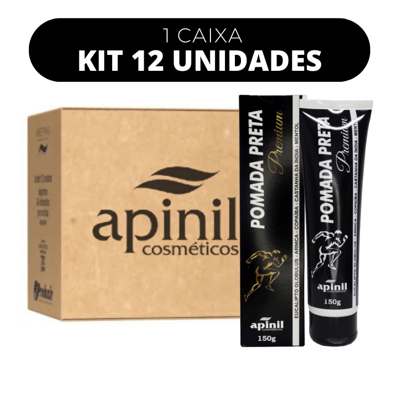 Kit Pomadas Massageadora Preta Premium G Apinil Cosm Ticos