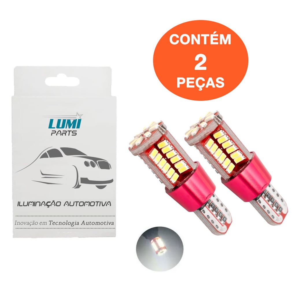 Kit Par De Lampadas Super Led Pingo T10 New White Brightness Para