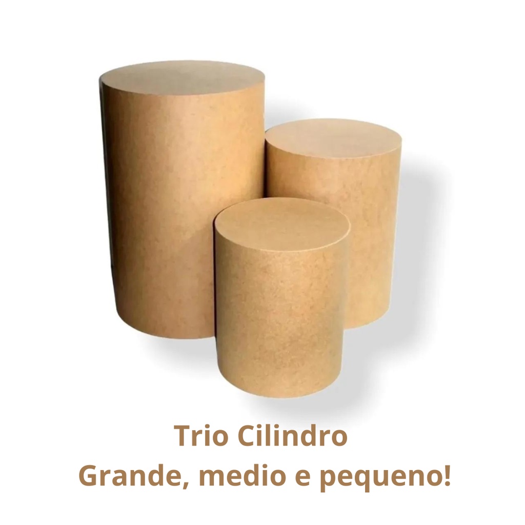 Kit Cilindro Grande Medio Pequeno Em Mdf Cru Pegue E Monte Shopee