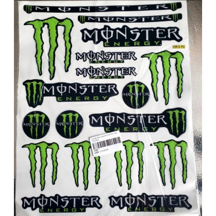 Kit 18 Adesivos Stickers Monster Energy M03 Resinados Capacete Shopee