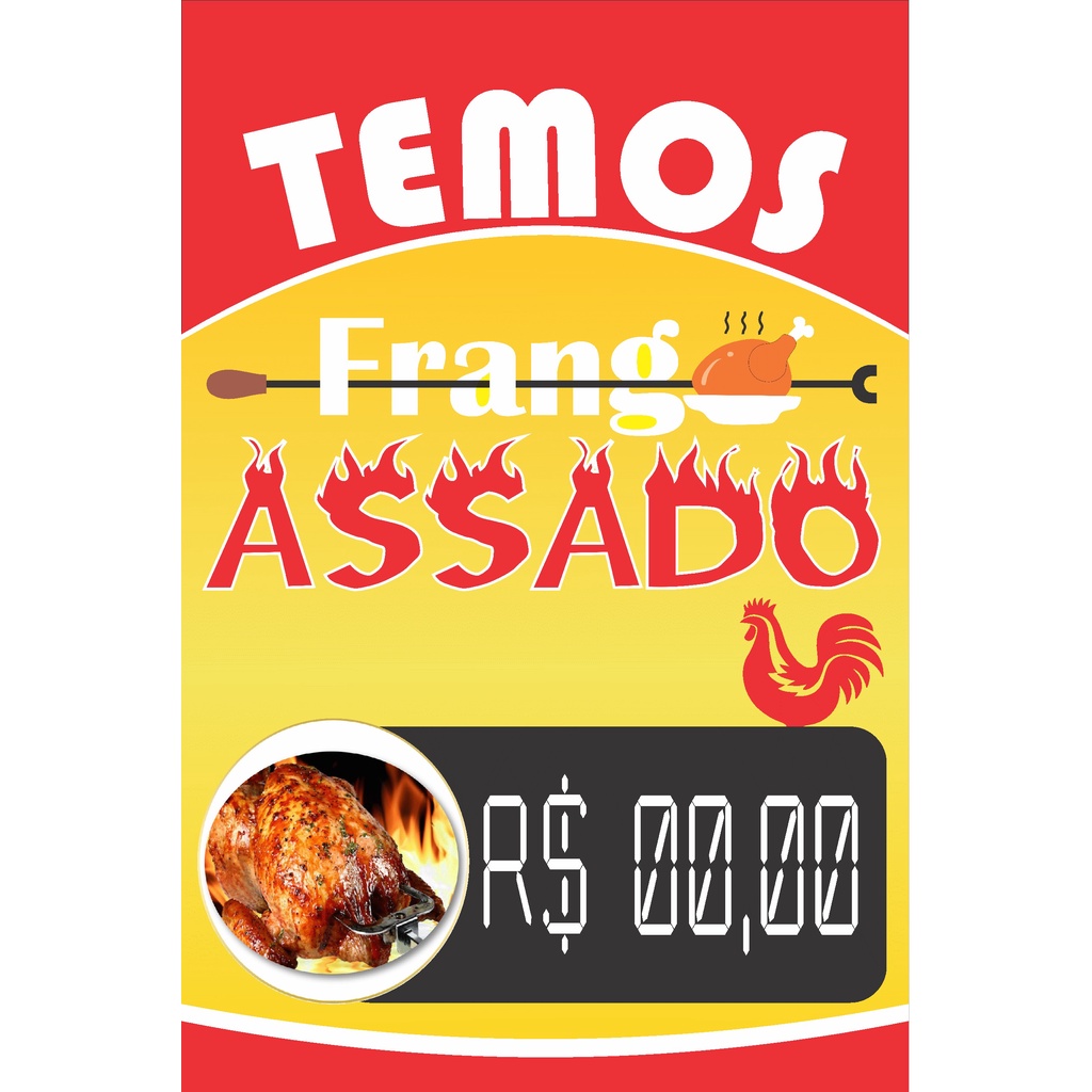 Banner Temos Frango Assado Em Lona X Cm Shopee Brasil