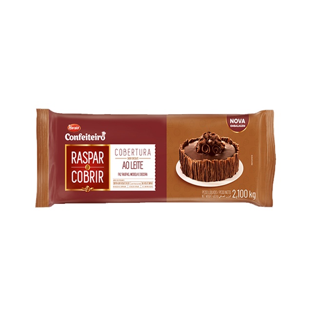 Barra De Chocolate Cobertura Raspar Ao Leite 2 1kg Harald Shopee Brasil