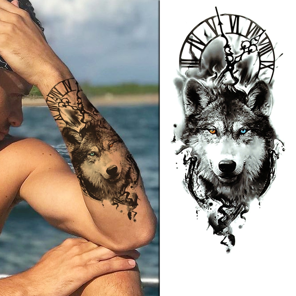 Tatuagem Falsa Temporaria Realista Lobo Feminina E Masculina Shopee