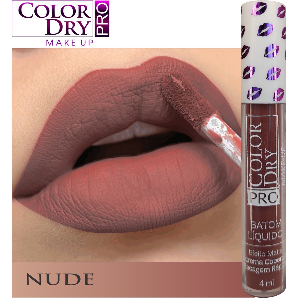 Batom L Quido Color Dry Pro Nude Efeito Matte Extrema Cobertura E