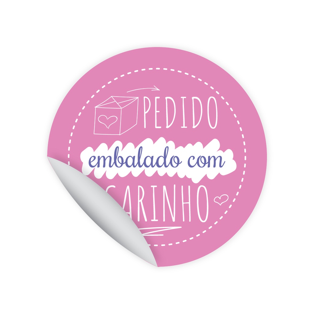 Adesivos De Embalagem Redondo X Embalado Carinho Unidades