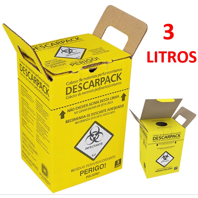 Caixa Coletora Litros Para Material Perfurocortante Descarpack