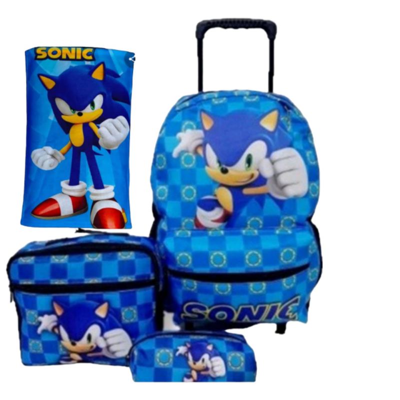 Kit Mochila Sonic Juvenil Rodihna Lancheira E Estojo Shopee Brasil