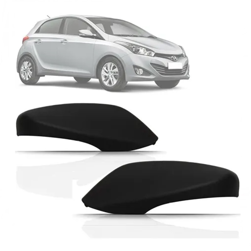 Capa de Retrovisor Hyundai HB20 Hatch Sedan 2012 á 2018 Preto Seta