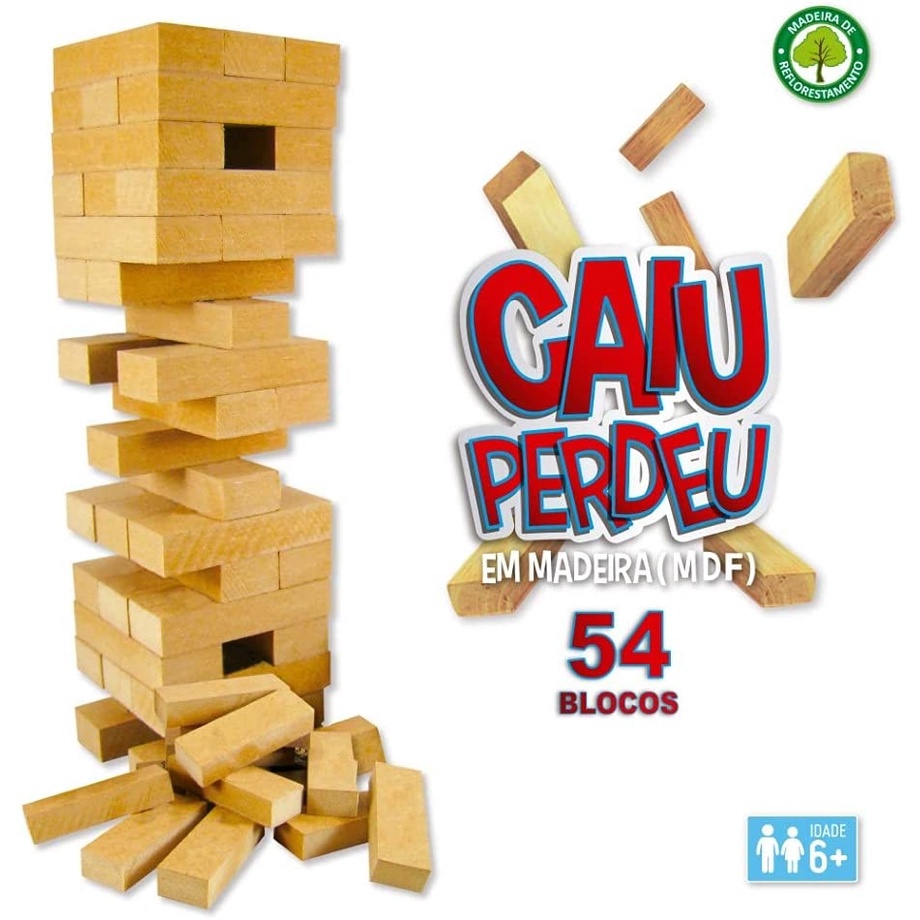 Jogo Caiu Perdeu Madeira Torre Cai Cai Pe As Em Mdf Shopee Brasil