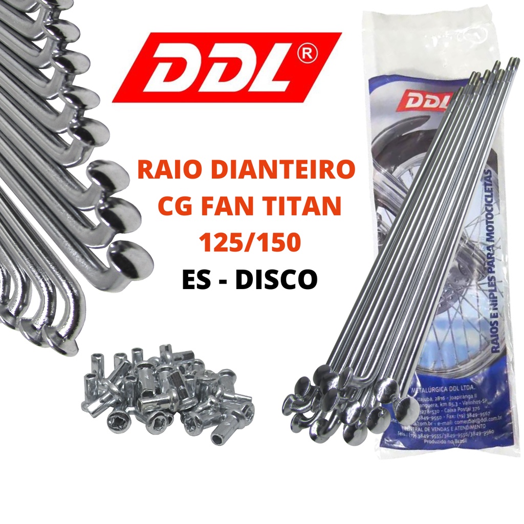 Raio DDL CG 125 150 ES Disco Dianteiro 4mm Cromado Shopee Brasil