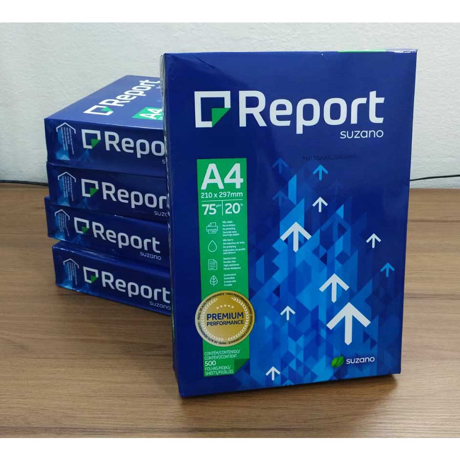 Kit 5 Pacotes Papel Sulfite Report Suzano 500 Folhas Shopee Brasil