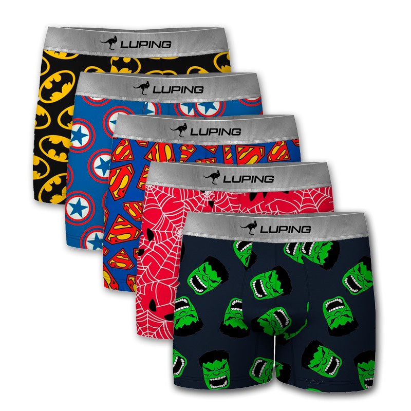 Kit 10 Cuecas Infantil Masculina Boxer Microfibra Lisa E Estampada