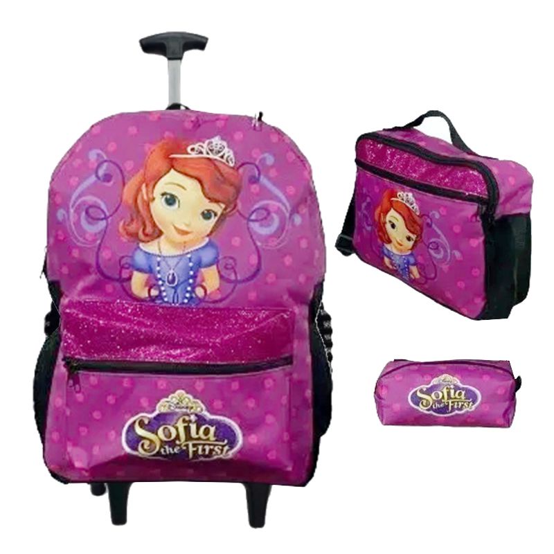 KIT MOCHILA INFANTIL RODINHA PRINCESA SOFIA MENINA Shopee Brasil