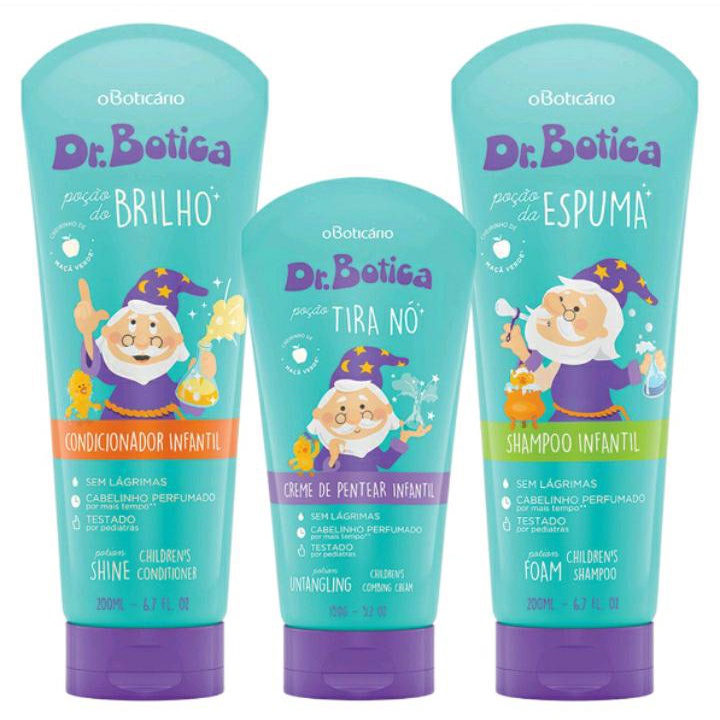 KIT DR BOTICA SHAMPOO 200ML CONDICIONADOR 200ML CREME DE PENTEAR