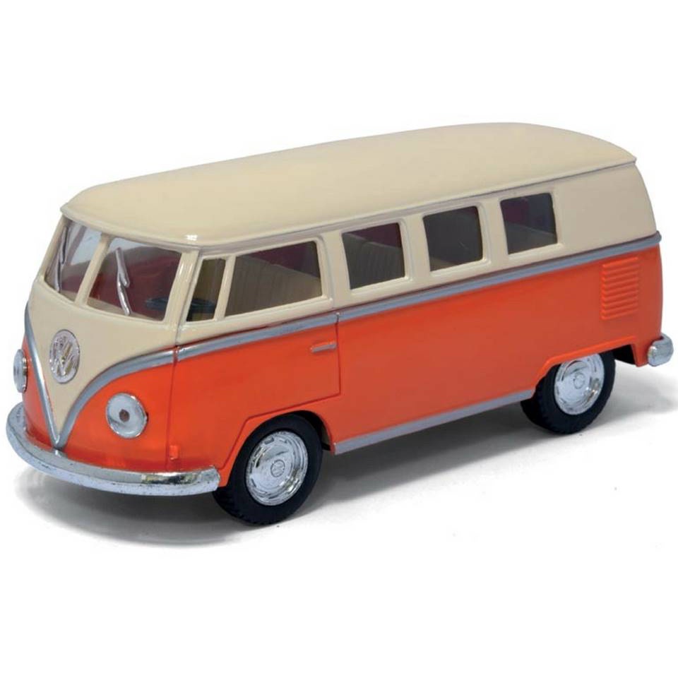 Miniatura Kombi 1962 Kinsmart 1 32 Metal e Fricção Bege Laranja