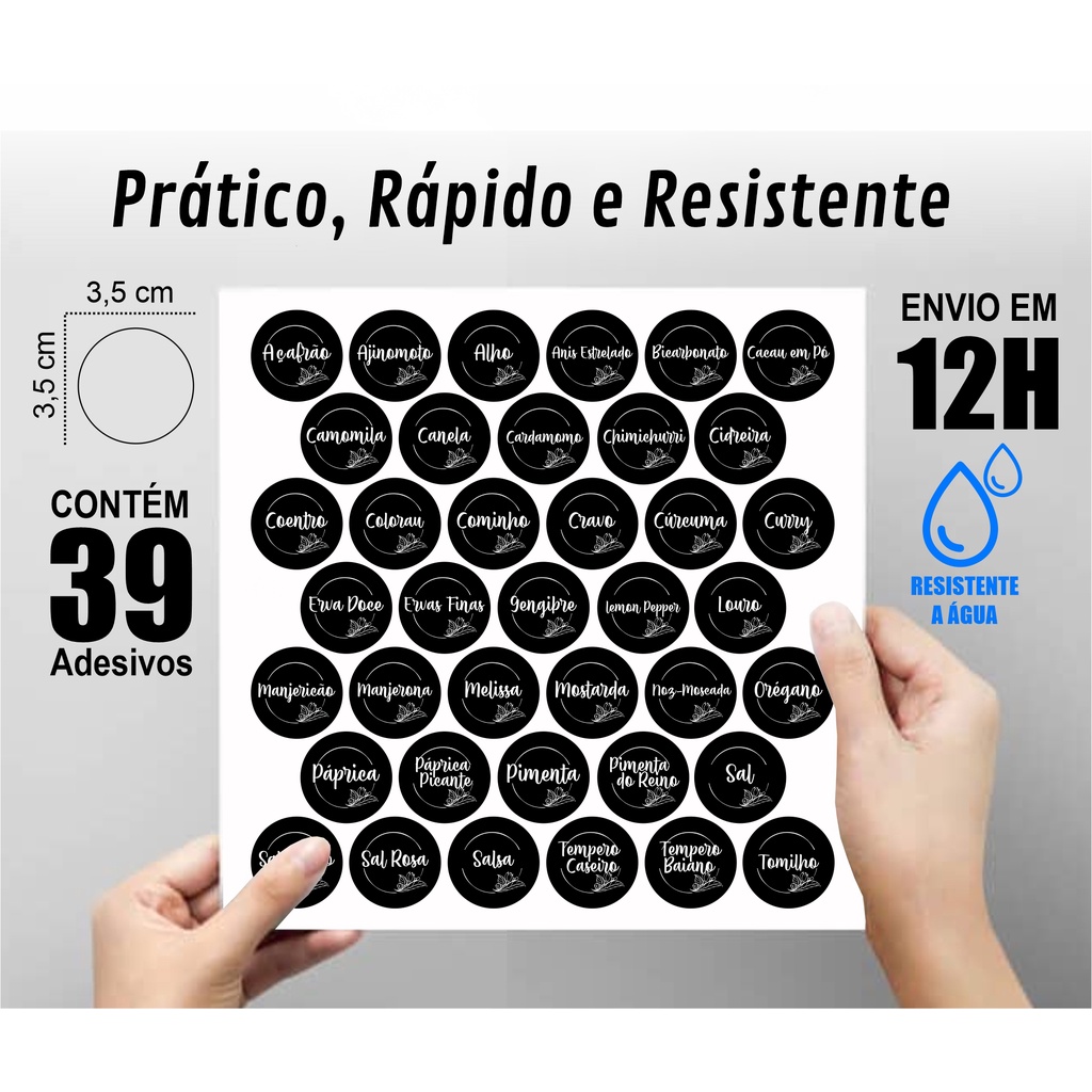 Etiquetas Para Temperos 39 Unidades Shopee Brasil