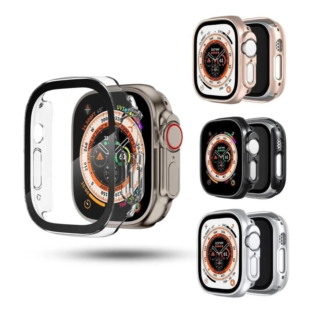 Capa Bumper Película De Vidro Temperado Para Relógio Smartwatch Apple