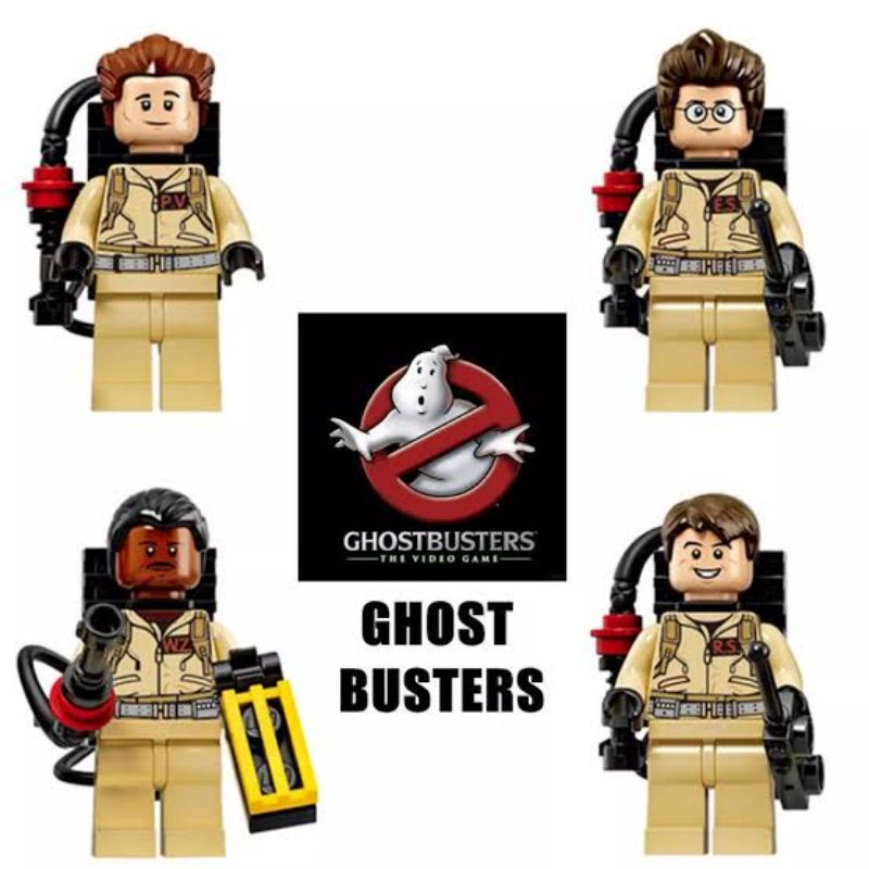 Blocos de Montar 4 MiniFigures Ghostbusters Caça Fantasmas Shopee Brasil