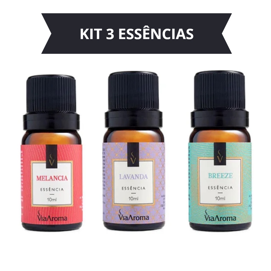 Kit 3 Essências Aromatizantes para Difusor Elétrico Via Aroma Melancia