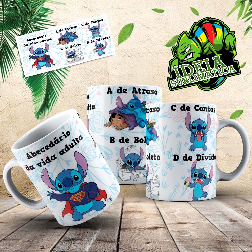 Caneca Personalizada Stitch Abecedario Da Vida Adulta Shopee Brasil