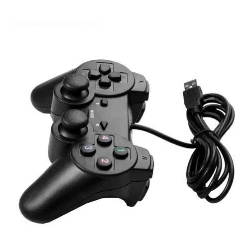 Controle Joystick Pc Ps2 E Ps3 Preto Usb Para Pc Notebook Shopee Brasil