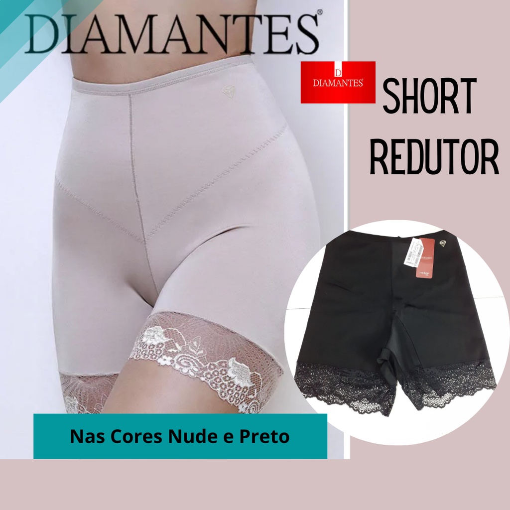 Short Cintura Alta Modelador Feminino Da Diamantes Lingerie Shopee Brasil