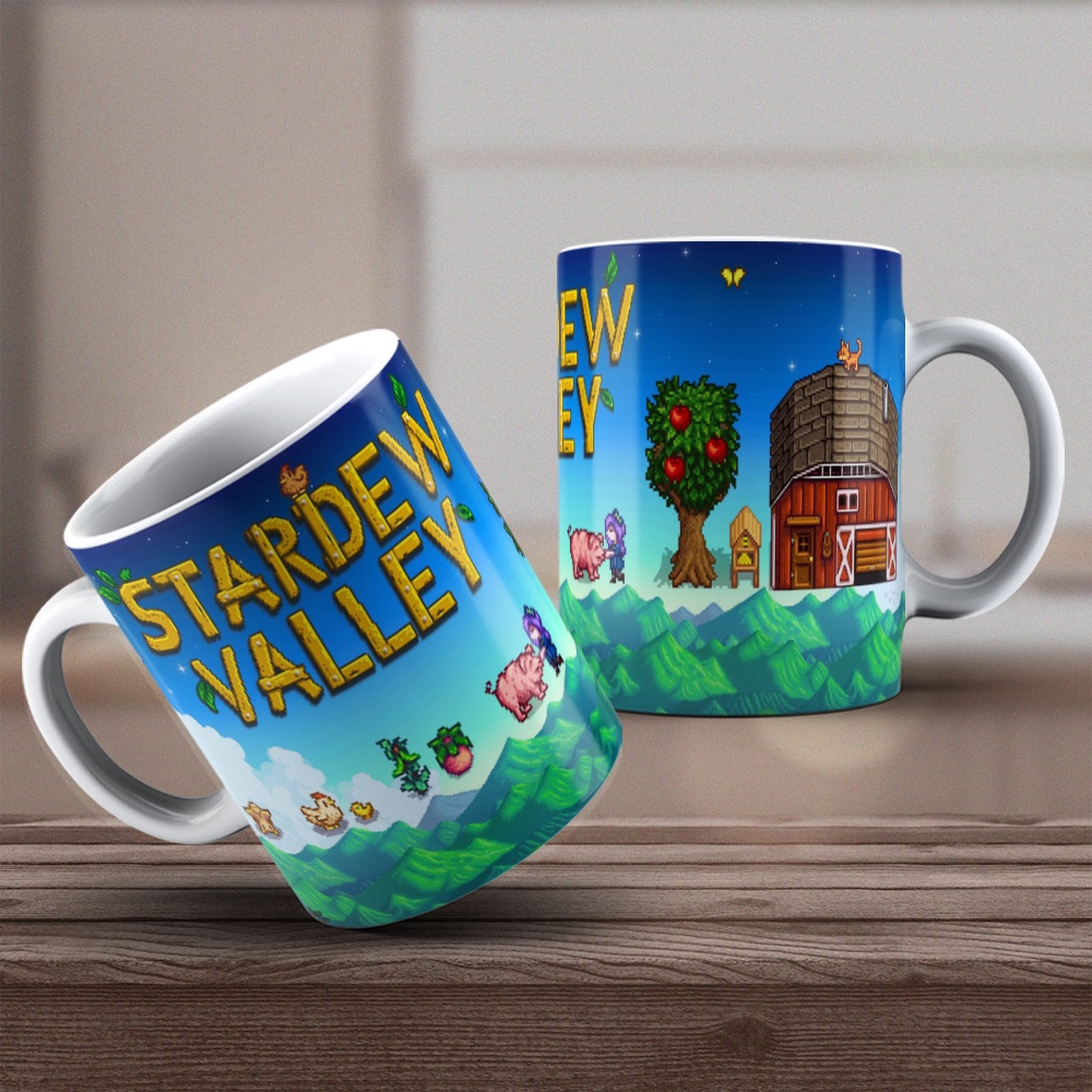 Caneca De Porcelana Personalizada Stardew Valley Caixinha De Presente