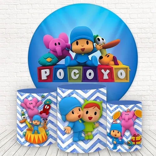 Painel Redondo E Capas De Cilindro Sublimados Tema Pocoyo Shopee Brasil