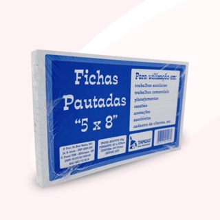 Ficha Pautada 3x5 4x6 5x8 6x9 Para Anotações 100 Folhas Tamoio