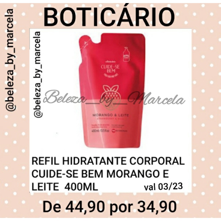 Refil Hidratante Corporal Cuide Se Bem Morango E Leite Ml Shopee