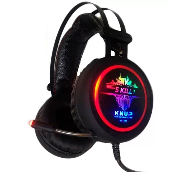 Fone Headset Gamer Microfone LED RGB 7 1 Celular PC P2 Knup 5 KILL