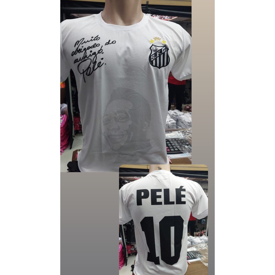 Camisa de time Santos Homenagem Pelé Shopee Brasil