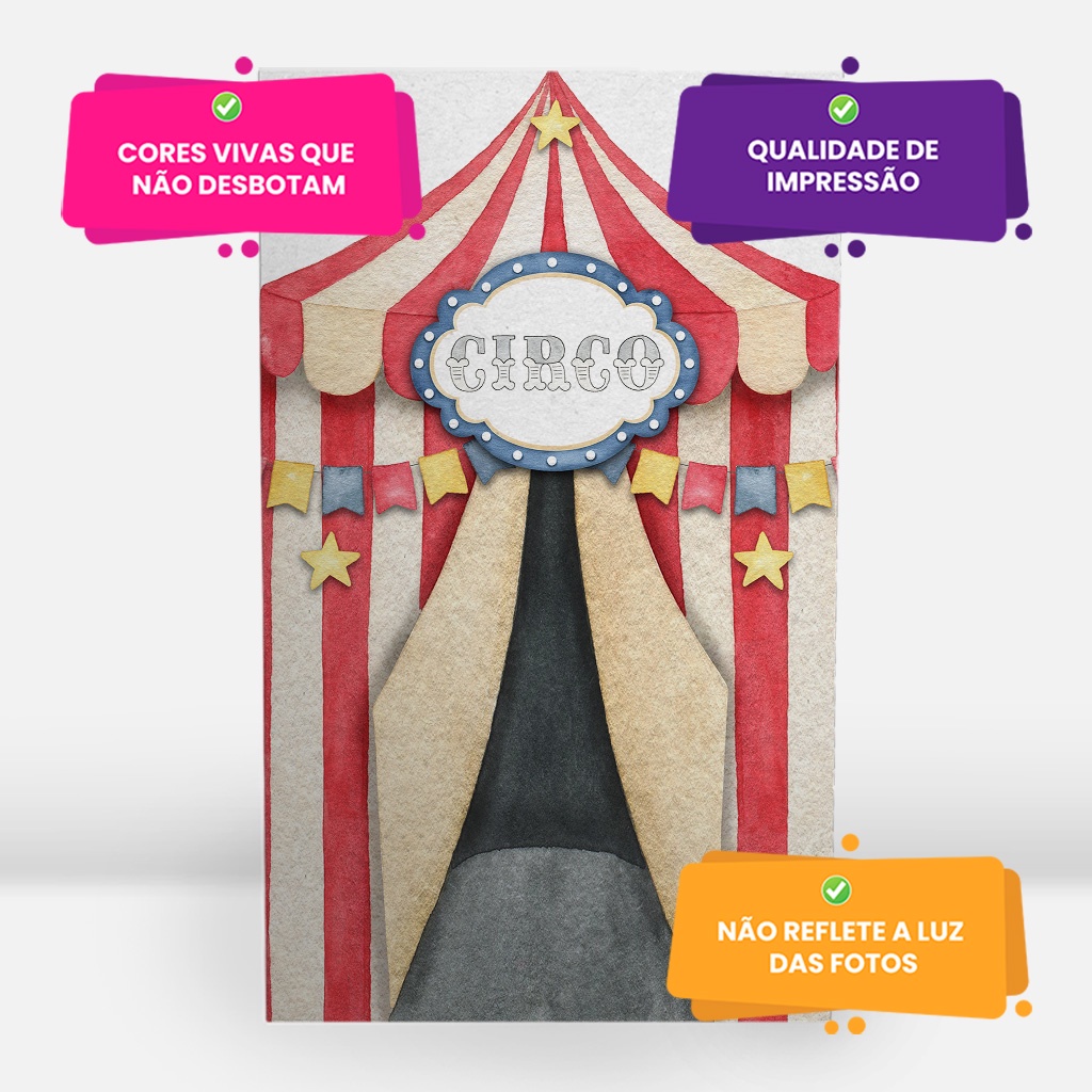 Painel De Festa Lateral Sublimado Em Tecido Tema Circo Shopee Brasil