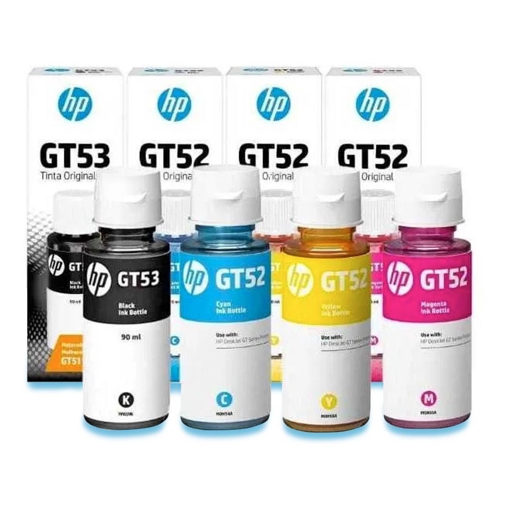 KIT REFIL TINTA ORIGINAL HP GT51 GT52 GT53 TODAS AS CORES Shopee Brasil