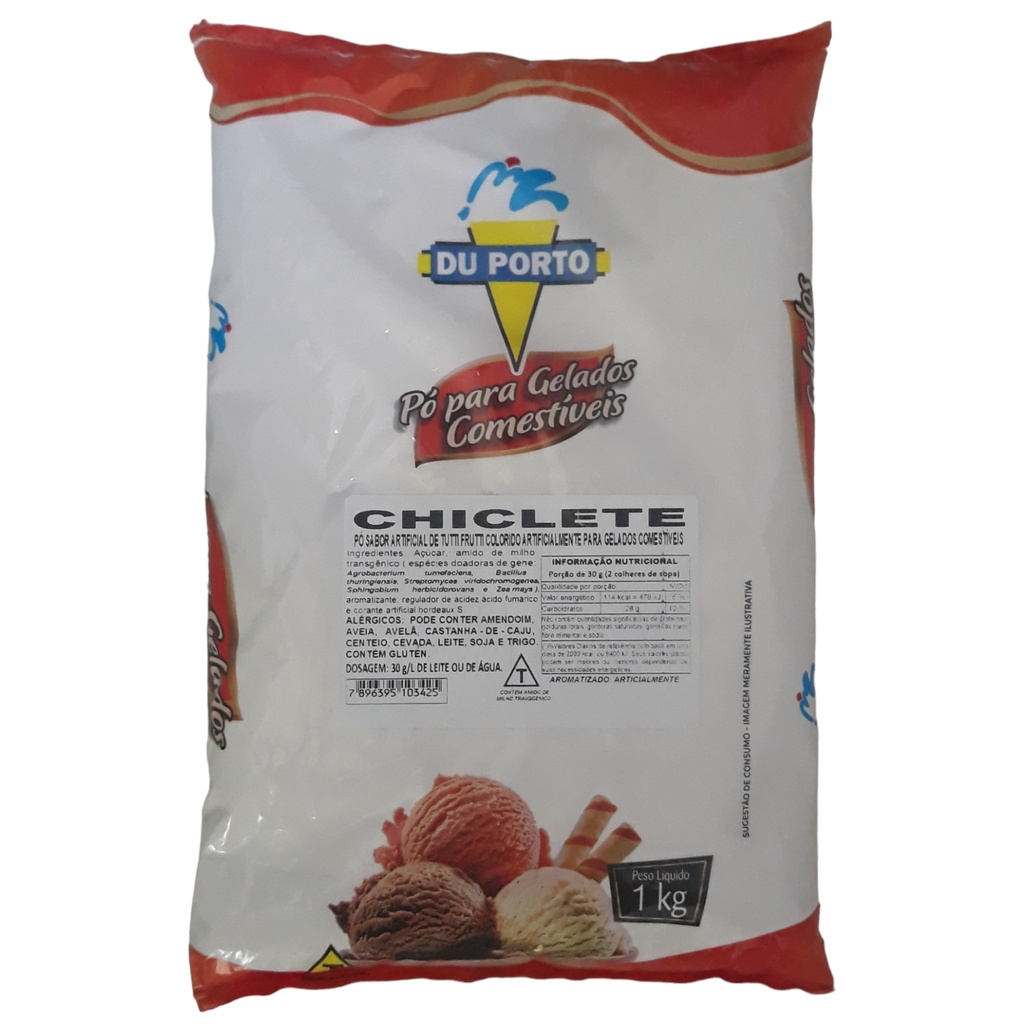 Saborizante em Pó CHICLETE Para Sorvetes Gelados Picolés e